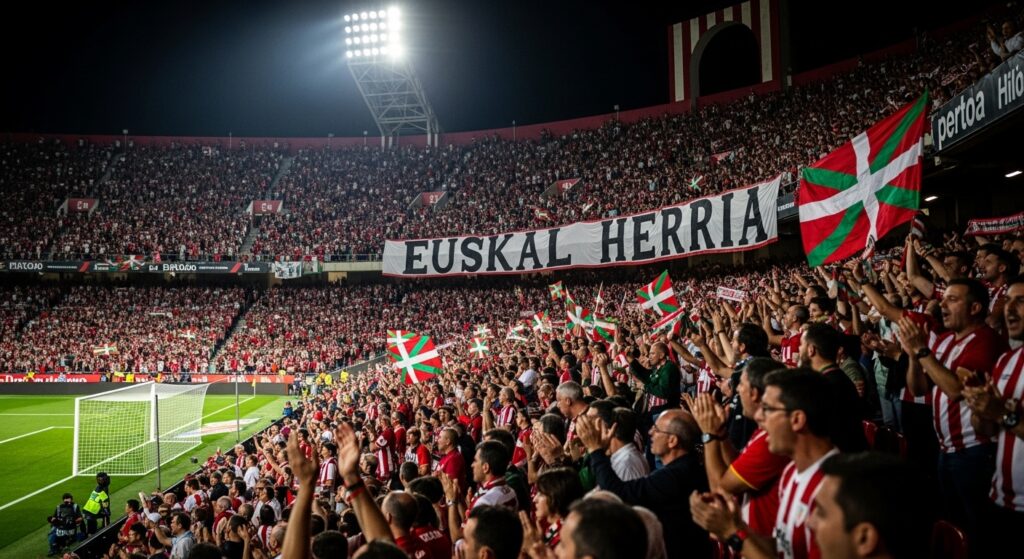 バスク地方の人がサッカーに歓喜する様子